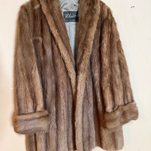 Swing VINTAGE 40s 50s Women's Brown MINK Fur dress Coat size large xl